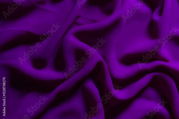Fototapeta Vibrant Purple Fabric with Soft Folds – Elegant Abstract Textile Background