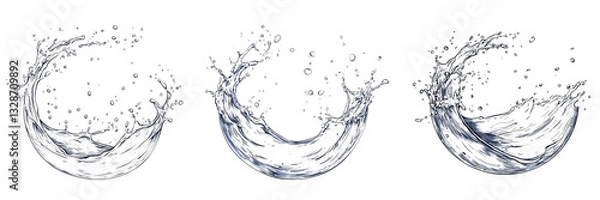 Fototapeta Circle water splash on transparent background