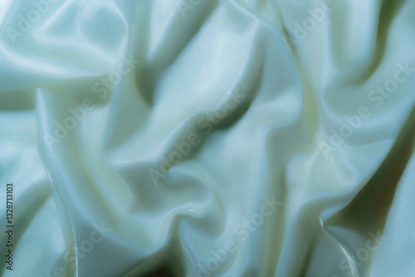 Fototapeta Elegant Light Blue Satin Fabric with Soft Folds – Abstract Texture