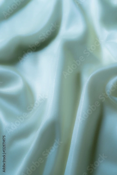 Fototapeta Elegant Light Blue Satin Fabric with Soft Folds – Abstract Texture