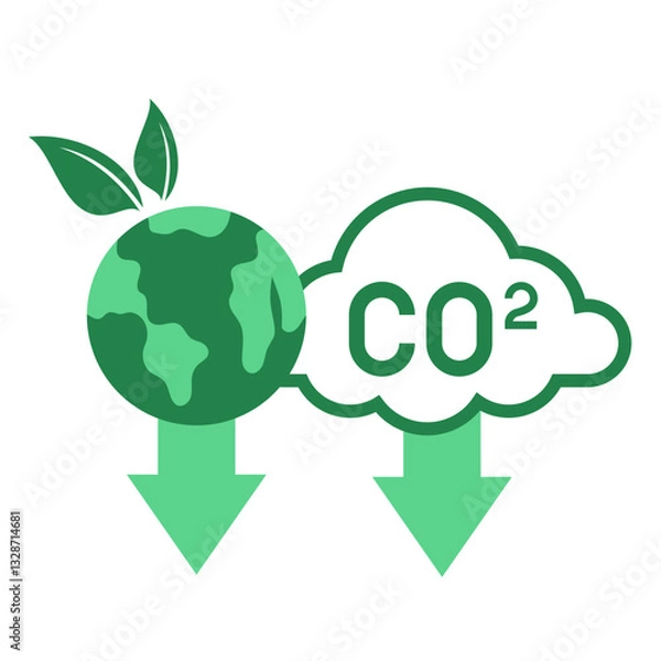 Obraz CO2 Emission Reduction Graphic