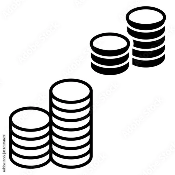 Fototapeta Various types of famous money icon vector design templates