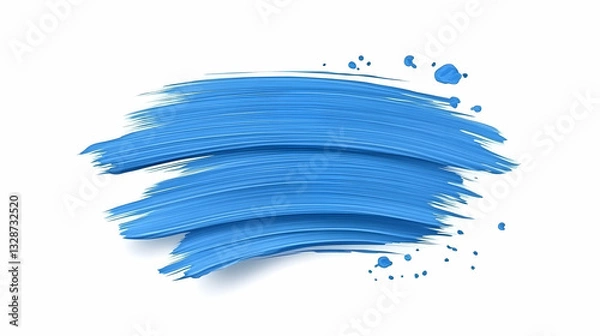 Obraz Abstract blue paint strokes on white background