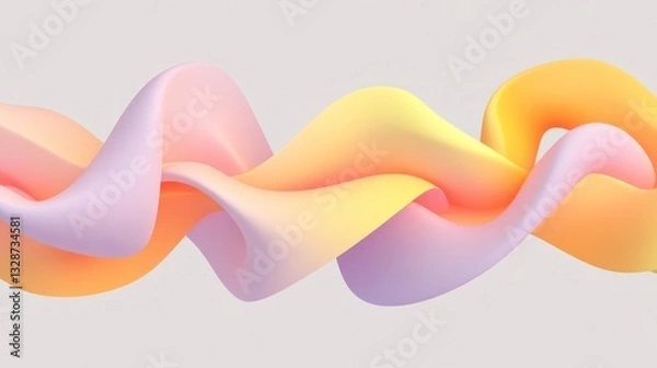 Fototapeta Abstract Fluid Forms in Pastel Colors