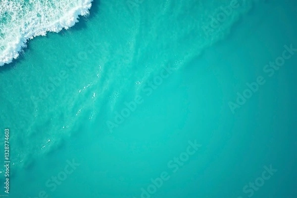 Fototapeta Turquoise ocean waves from above, a serene seascape of calm and beauty.