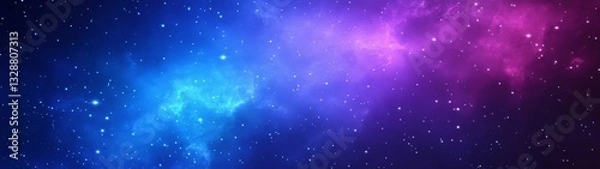 Fototapeta A cosmic galaxy gradient background. Featuring deep blues, purples, and sparkling whites