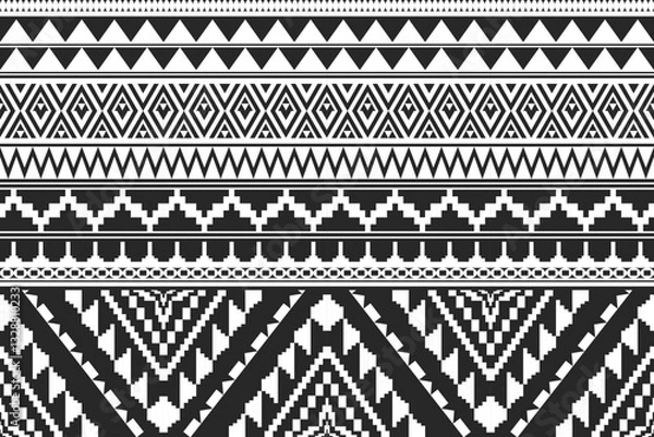 Fototapeta Ethnic geometric pattern, seamless pattern of the Navajo tribe. Native American ethnic. Seamless vector pattern ethnic, seamless Mexican rug, woven carpet. Folk embroidery, Bohemian, Aztec style.