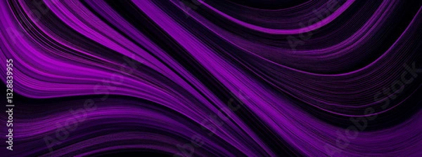 Fototapeta Banner. Abstract horizontal and vertical background with purple and black waves. Trendy illustration for your design.