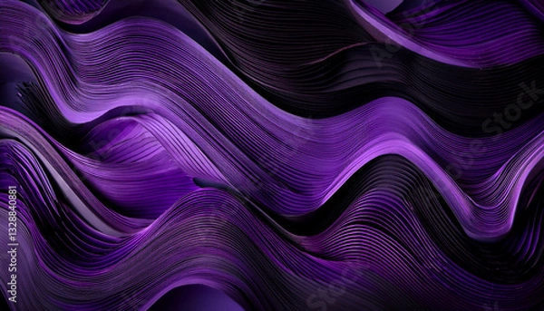 Fototapeta Abstract horizontal and vertical background with purple and black waves. Trendy illustration for your design.