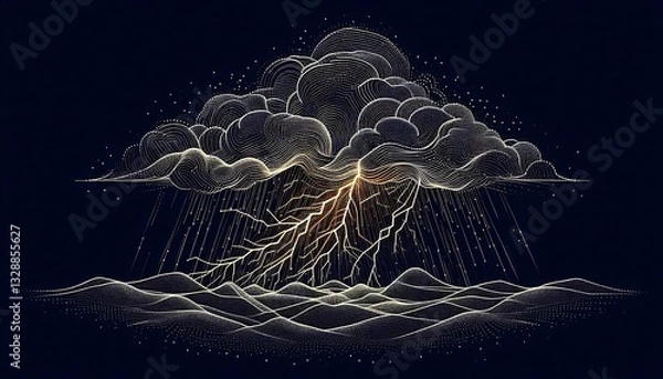 Obraz Digital Storm: The Intersection of Technology and Nature