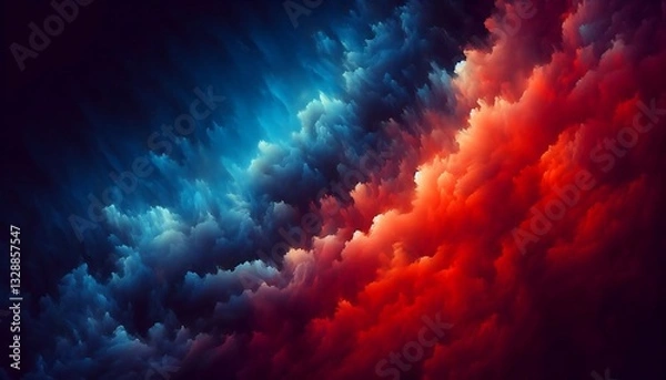 Fototapeta Waves of Light: The Intersection of Warmth and Coolness