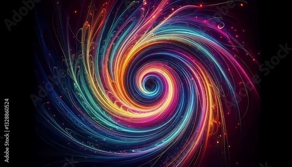 Obraz Energetic Vortex: A Kaleidoscope of Digital Art