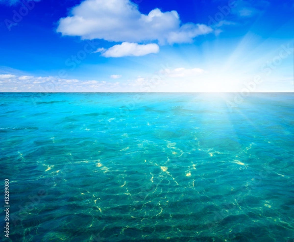 Obraz oceans water and blue sky