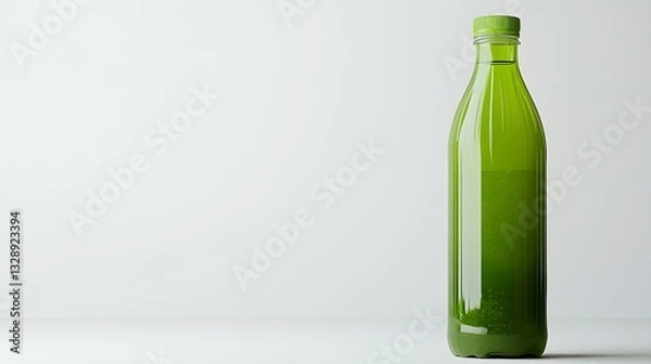 Fototapeta Eye-catching green bottle perfectly shaped for product suggestion campaigns emphasizing color and stylish design