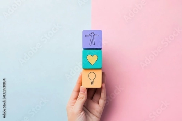 Obraz Inspiring Colorful Blocks Representing Positive States of Mind