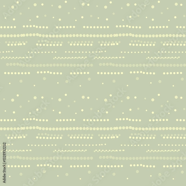 Fototapeta Abstract geometric seamless pattern of light green dots in a line. Geometric shapes on a green background.