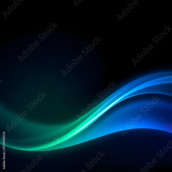 Fototapeta A mesmerizing dark blue-green-black abstract background with a subtle grainy texture.