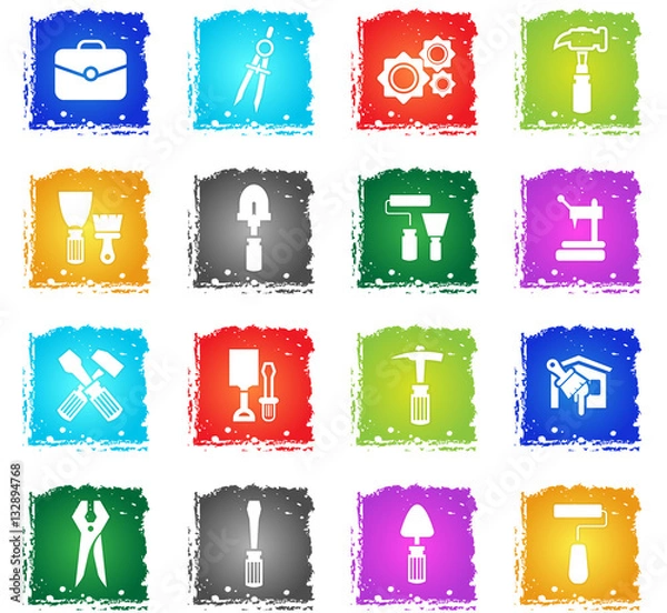 Fototapeta work tools icon set