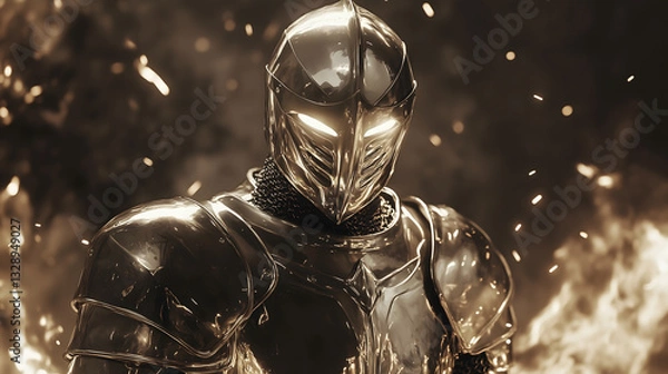 Obraz knight in chrome armor