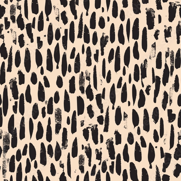Obraz Hand drawn Painted Spotty Texture seamless pattern. Vector image background
