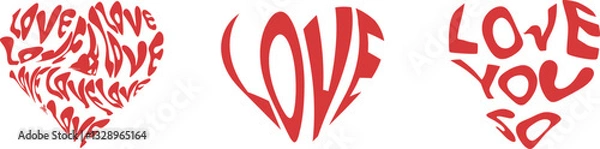 Obraz Vector Hearts Sett