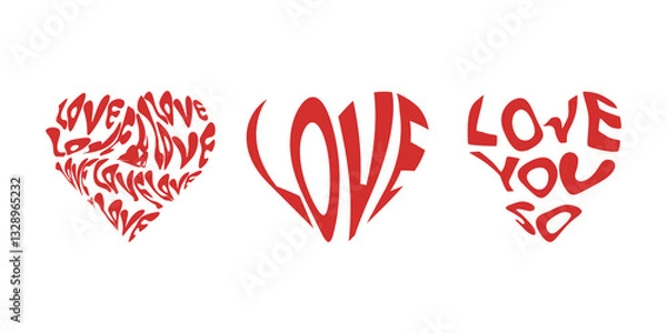 Obraz Vector Hearts Sett