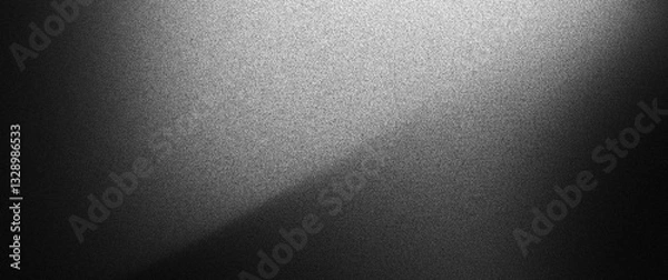 Fototapeta Grainy background black white, dark gray abstract noise texture gradient shape, summer banner backdrop design