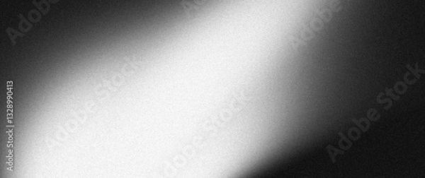Fototapeta Grainy background black white, dark gray abstract noise texture gradient shape, summer banner backdrop design