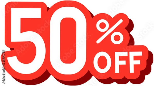 Fototapeta 50% Percent Off Icon Cartoon Style
