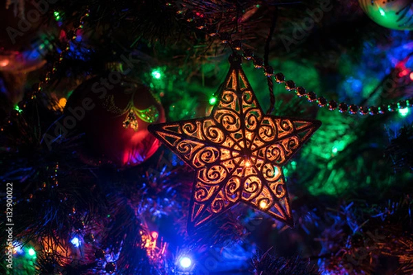 Fototapeta christmas tree lights