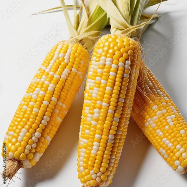 Obraz corn on the cob isolated on white background 
