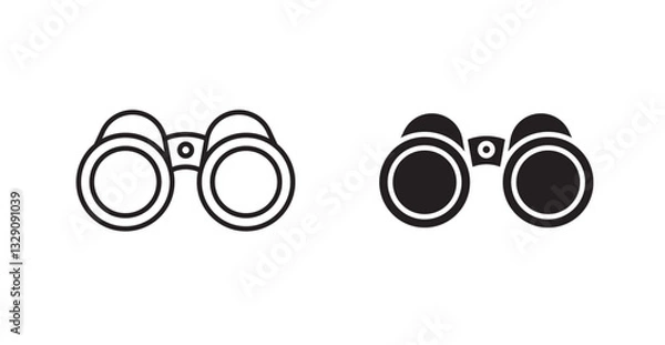 Fototapeta Binoculars line icon vector set.