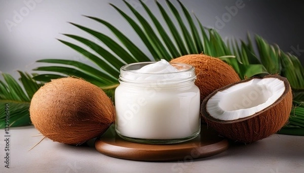Obraz coconut milk and coconut