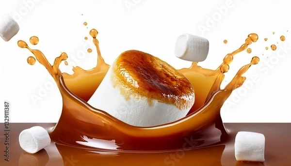 Obraz coffee and snack with white background 