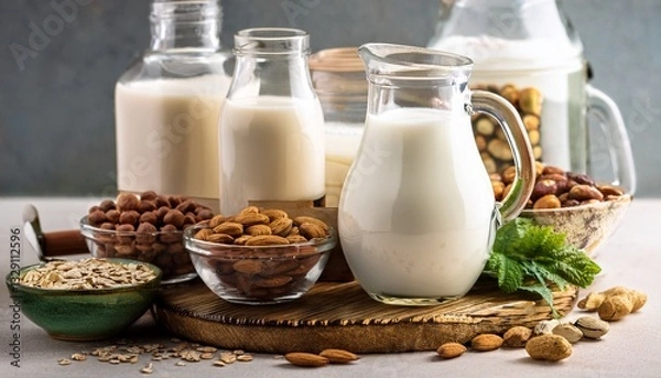 Obraz Jag of milk and cookies