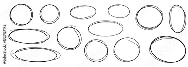 Fototapeta Hand drawn cartoon circle line vector illustration doodle sketch style for concept design.