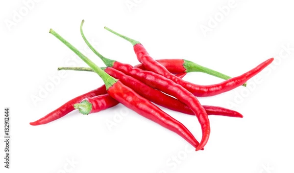 Obraz Group of chili peppers isolated on white background