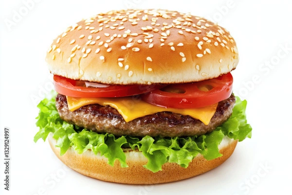 Fototapeta Classic Hamburger Isolated on White Background