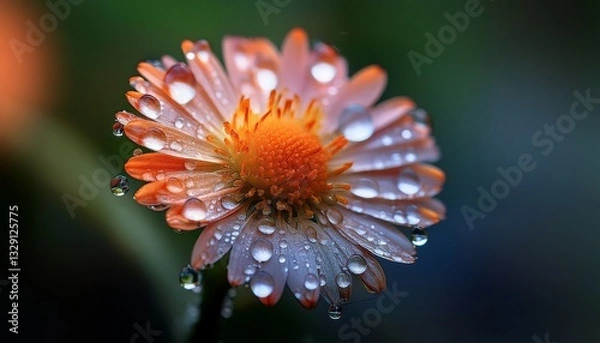 Obraz orange shade flower with water drops