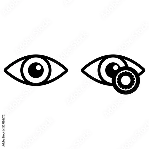 Fototapeta 콘택트 렌즈 착용 눈 아이콘