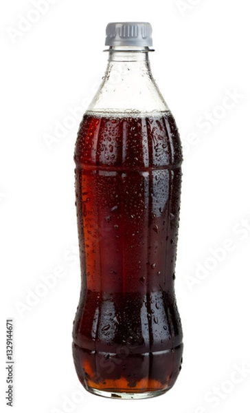 Fototapeta A bottle of soda with condensation on the outside isolated on transparent background