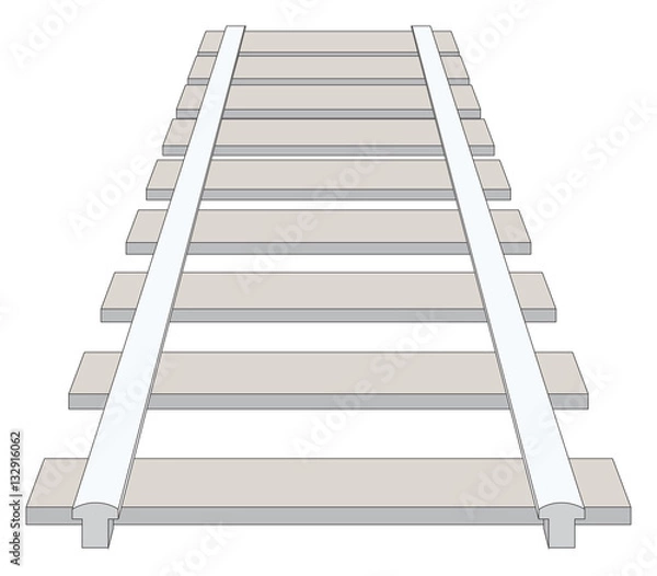 Fototapeta Railing in one point perspective