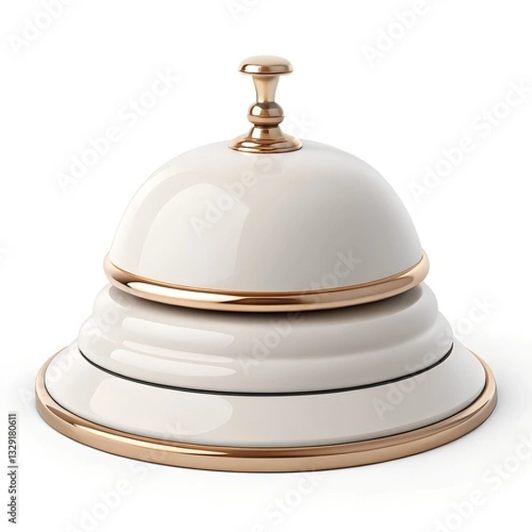 Fototapeta Modern Notification Bell Icon with Refined Curves and Soft Smooth Finish Isolated on White Background