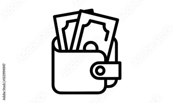 Fototapeta Wallet icon logo design simple flat vector image
