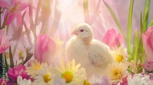 Obraz Enchanting Easter Theme Background: A Celebration of Spring and New Beginnings