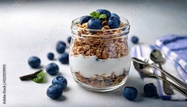 Obraz blueberries and yogurt