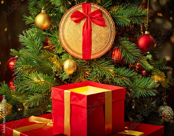 Obraz christmas tree with presents