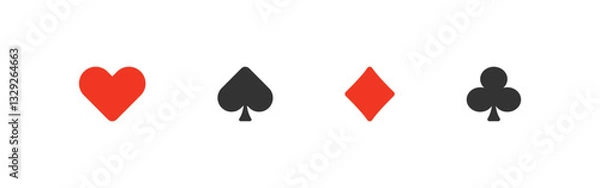 Fototapeta Card suits set icon. Isolated flat vector