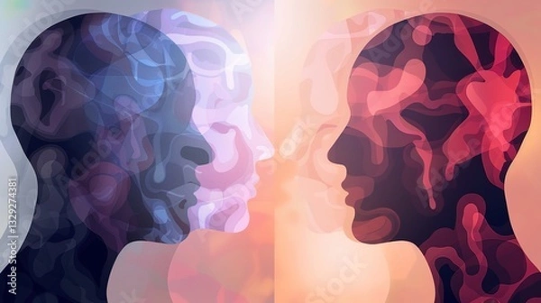 Obraz Artificial intelligence and human interaction illustration