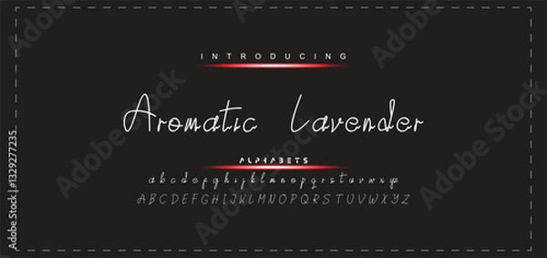 Fototapeta Hand drawn vector alphabet. Modern monoline signature script font. Elegant Signature Font. Best Alphabet Beautiful Calligraphy Signature Font